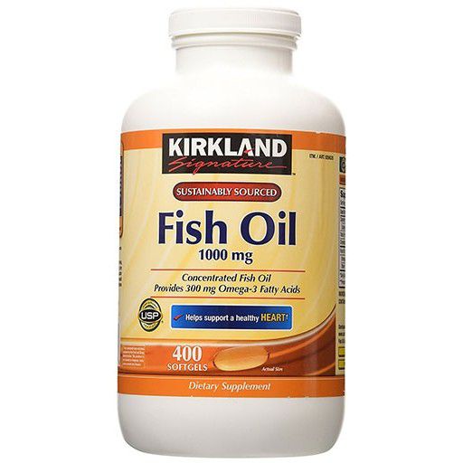 Viên uống dầu cá Kirkland bổ sung Omega-3 1000mg - Giúp sáng mắt - Hình của sản phẩm Viên uống dầu cá Kirkland bổ sung Omega-3 1000mg - Giúp sáng mắt